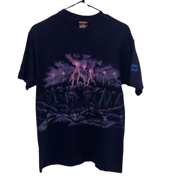 VTG Habitat Denver Colorado Lone Wolf Nature Lightening Wrap Around Graphic Med - Picture 2 of 8